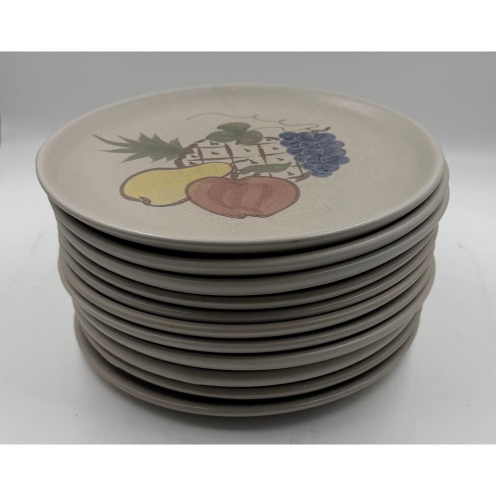 VINTAGE CHATHAM POTTERY COUNTRY HARVEST 9 3/4" DINNER PLATES SET OF 10